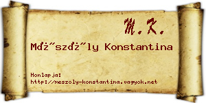 Mészöly Konstantina névjegykártya